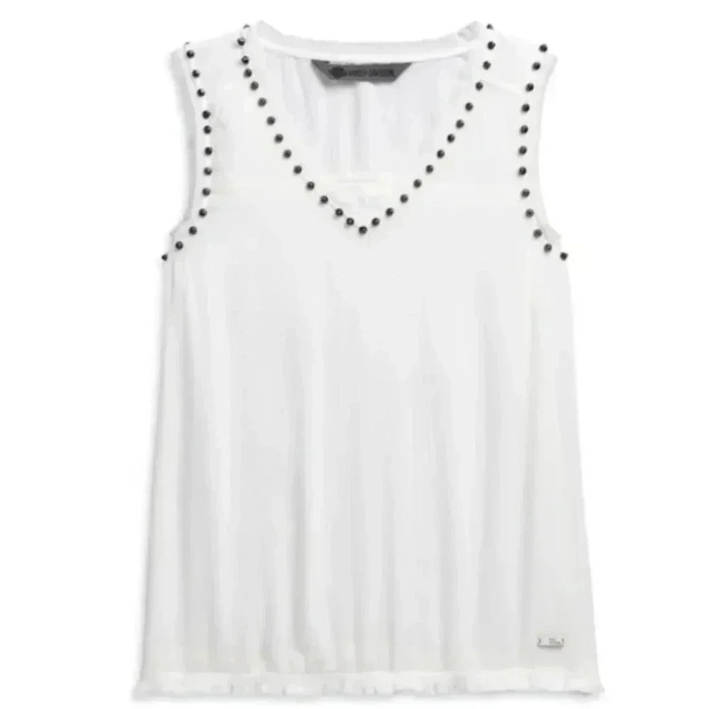 Harley-Davidson Women’s Studded Tank Top V-Neck White